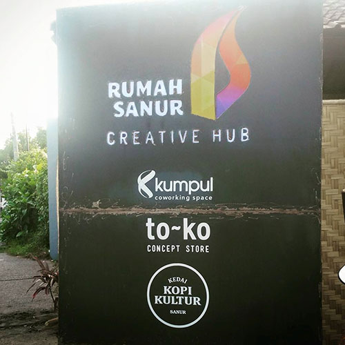 Rumah Sanur - Creative Hub, tempat Kumpul Coworking Space dan saudara-saudaranya, Kopi Kultur dan To~ko, bernaung. Dalam waktu dekat, Rebel Radio Indonesia serta beer garden Teras Gandum, akan segera beroperasi juga!